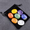 1 bag Seven Chakras thumb scrapping plate Energy Gems Crystal Healing chakela Lapis Amethyst Guasha plates - Avsso