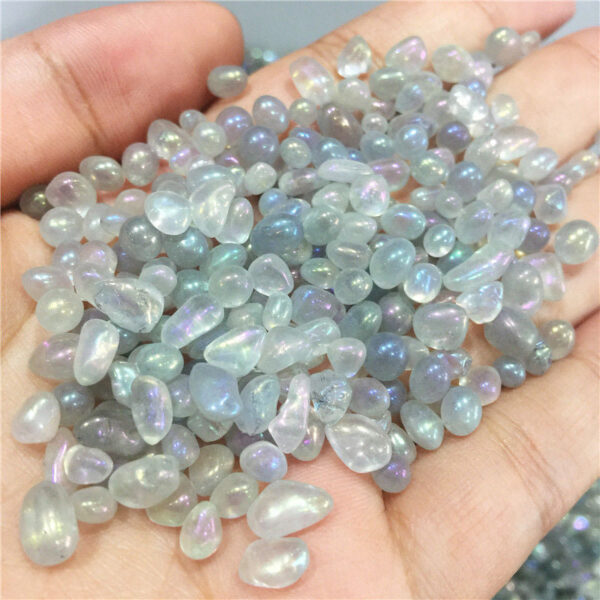 Crystal Healing~100g Naturalbeautiful moonstone stone Plating color  Quartz Crystal Wand Points Healing Gemstone Wand feng shui crystals