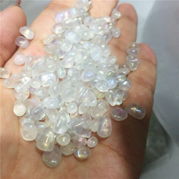 Crystal Healing~100g Naturalbeautiful moonstone stone Plating color  Quartz Crystal Wand Points Healing Gemstone Wand feng shui crystals