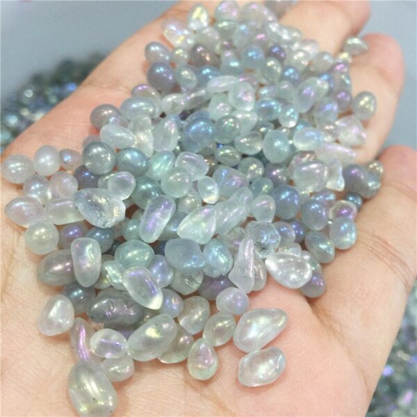Crystal Healing~100g Naturalbeautiful moonstone stone Plating color  Quartz Crystal Wand Points Healing Gemstone Wand feng shui crystals