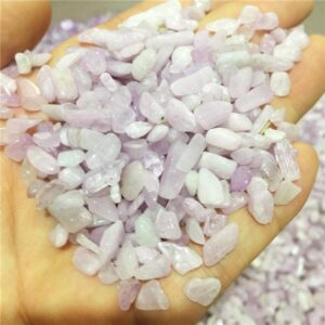 Crystal Healing~100g natural Purple lithium fai crystal tumbled stone Gemstone mineral chip natural point Beads Chakra Healing Reiki Decorations