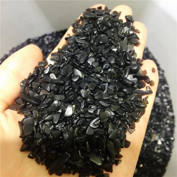 Crystal Healing~100g natural obsidian crystal tumbled stone particles Gemstone mineral chip natural point Beads Chakra Healing  Decorations
