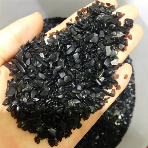 Crystal Healing~100g natural obsidian crystal tumbled stone particles Gemstone mineral chip natural point Beads Chakra Healing  Decorations