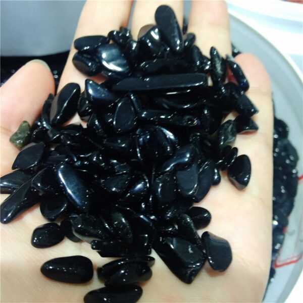 Crystal Healing~100g natural obsidian crystal tumbled stone particles Gemstone mineral chip natural point Beads Chakra Healing  Decorations