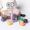 10pcs a bag Natural Crystal Mineral 7 chakras tumbles and Rough Amethyst Cluster Selenite Rose Quartz Gemstones for teaching - Avsso