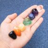 10pcs a bag Natural Crystal Mineral 7 chakras tumbles and Rough Amethyst Cluster Selenite Rose Quartz Gemstones for teaching - Avsso