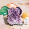 10pcs a bag Natural Crystal Mineral 7 chakras tumbles and Rough Amethyst Cluster Selenite Rose Quartz Gemstones for teaching - Avsso