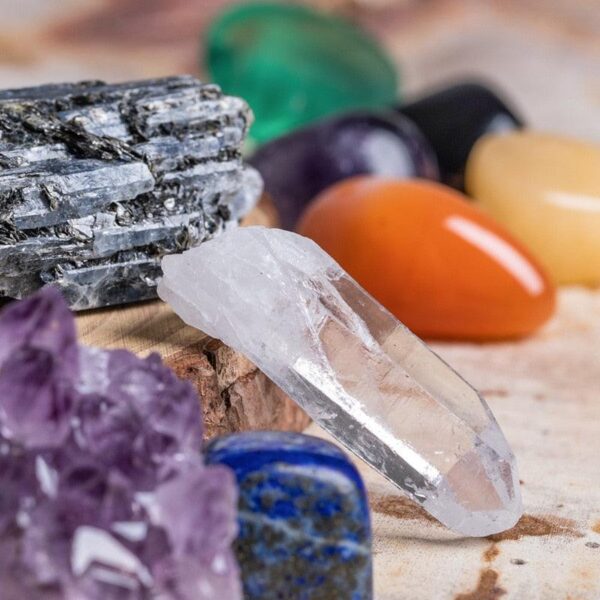 10pcs a bag Natural Crystal energy Mineral Specimen 7 chakras tumbles Amethyst Cluster Kynite Clear Quartz Point for teaching - Avsso