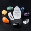 11pcs a bag Natural Crystal Mineral Selenite Point seven Chakras Energy Freeform Gems 4pcs Rough stones for Teaching - Avsso