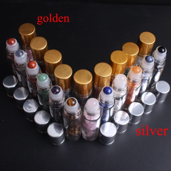 Crystal Set~12pcs Ball Bottle Essential Oil Set Natural Crystal Roller Gravel Bottle For 10ml Aromatherapy Healing Love Health Gift
