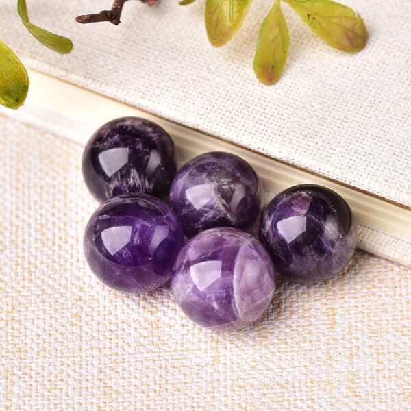 1PC Natural Amethyst crystal ball 20mm Reiki Quartz Energy Healing Stone Ore Mineral For Home Decoration Collection DIY gift - Avsso