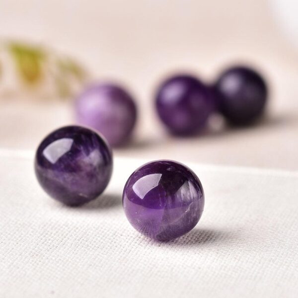 1PC Natural Amethyst crystal ball 20mm Reiki Quartz Energy Healing Stone Ore Mineral For Home Decoration Collection DIY gift - Avsso