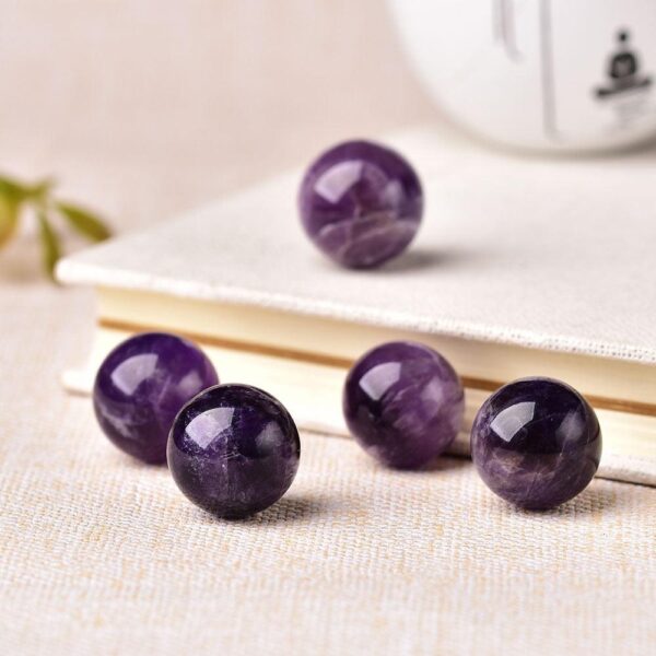 1PC Natural Amethyst crystal ball 20mm Reiki Quartz Energy Healing Stone Ore Mineral For Home Decoration Collection DIY gift - Avsso