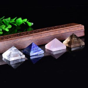 1PC Natural Crystal Pyramid Rose Quartz Lazuli Reiki Healing Stone Pink Blue Crystal  Crafts Home Decoration Energy Stone - Avsso