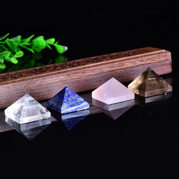 1PC Natural Crystal Pyramid Rose Quartz Lazuli Reiki Healing Stone Pink Blue Crystal  Crafts Home Decoration Energy Stone - Avsso