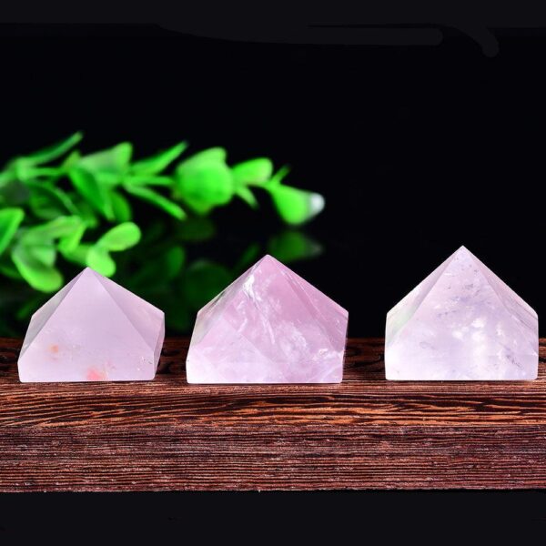 1PC Natural Crystal Pyramid Rose Quartz Lazuli Reiki Healing Stone Pink Blue Crystal  Crafts Home Decoration Energy Stone - Avsso