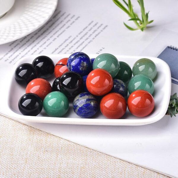 1PC Natural Quartz Ball 2cm Healing Stone Obsidian Lapis Polished Ornament Home Decoration Handmade Reiki Energy Stone Gift - Avsso