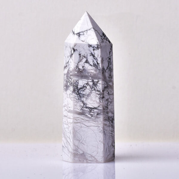 Crystal Point~1PC Natural White Turquoise Point Crystal Healing Kallaite Energy stone Natural Quartz Home Decor Reiki Polished Crafts 50-80mm
