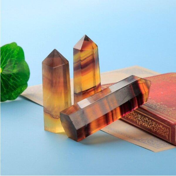 1PCS 8-9cm Crystal Point Natural Stones Tower Apatite Amethyst Healing Stone Energy Ore Mineral Obelisk Wand Home Ornaments - Avsso