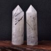 1PCS 8-9cm Crystal Point Natural Stones Tower Apatite Amethyst Healing Stone Energy Ore Mineral Obelisk Wand Home Ornaments - Avsso