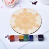 1Set Natural Crystal Cube Stone Seven Chakra Healing Stone Seven Star Array Wood Plate Cube Yoga Chakra Home Decor Diy Gift - Avsso