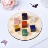 1Set Natural Crystal Cube Stone Seven Chakra Healing Stone Seven Star Array Wood Plate Cube Yoga Chakra Home Decor Diy Gift - Avsso