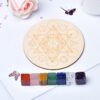 1Set Natural Crystal Cube Stone Seven Chakra Healing Stone Seven Star Array Wood Plate Cube Yoga Chakra Home Decor Diy Gift - Avsso