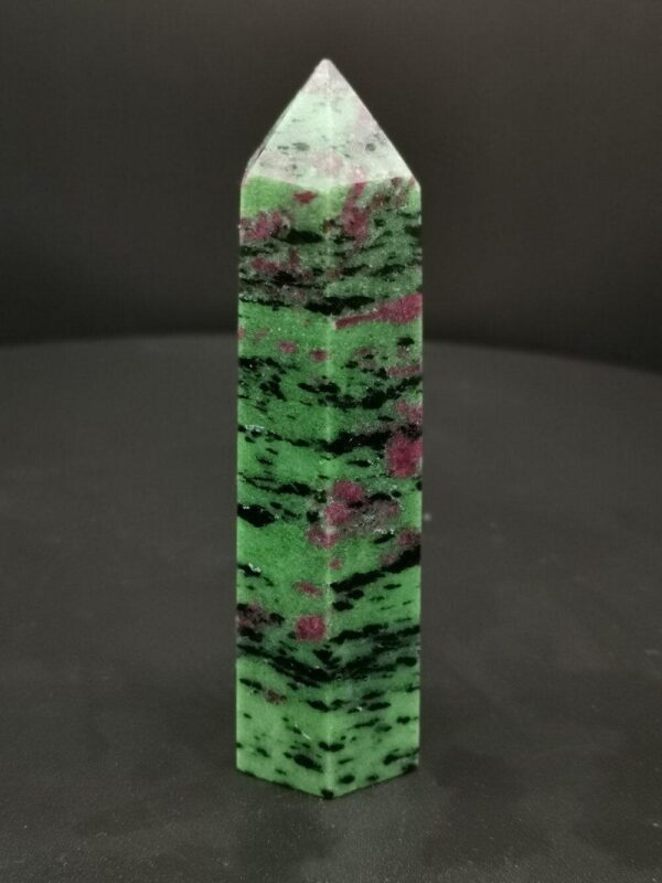 1pcs Natural Crystal Epidote Point Ruby Quartz Mineral Stone Healing Obelisk Wand Home Decoration Reiki DIY Ornament - Avsso
