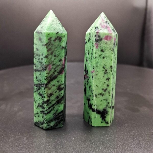 1pcs Natural Crystal Epidote Point Ruby Quartz Mineral Stone Healing Obelisk Wand Home Decoration Reiki DIY Ornament - Avsso