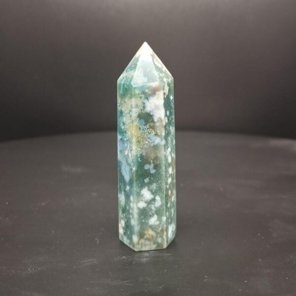1pcs Natural Crystal Point Moss agate  Healing Stone Chakra 60 to 80mm Home Decoration Reiki - Avsso
