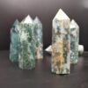 1pcs Natural Crystal Point Moss agate  Healing Stone Chakra 60 to 80mm Home Decoration Reiki - Avsso