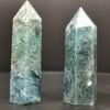 1pcs Natural Crystal Point Moss agate  Healing Stone Chakra 60 to 80mm Home Decoration Reiki - Avsso