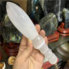Crystal Healing~1pcs Natural crystal Selenite Carved Healing Stone Dagger Quartz Mineral Gem Wand Chakra Point Gift Wicca Decor