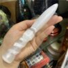 Crystal Healing~1pcs Natural crystal Selenite Carved Healing Stone Dagger Quartz Mineral Gem Wand Chakra Point Gift Wicca Decor
