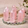 1set Seven Star Plate Natural Crystal Point Healing Stone Chakra Reiki Energy Stone Magic Obelisk 12cm Pedestal Home Decor - Avsso