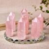 1set Seven Star Plate Natural Crystal Point Healing Stone Chakra Reiki Energy Stone Magic Obelisk 12cm Pedestal Home Decor - Avsso