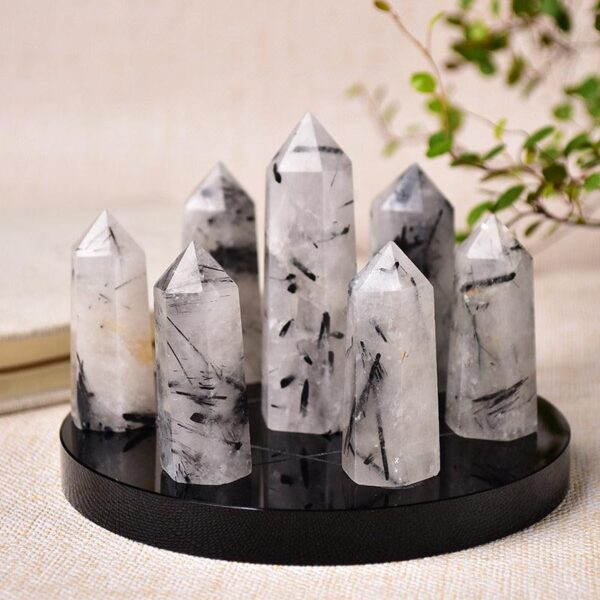 1set Seven Star Plate Natural Crystal Point Healing Stone Chakra Reiki Energy Stone Magic Obelisk 12cm Pedestal Home Decor - Avsso