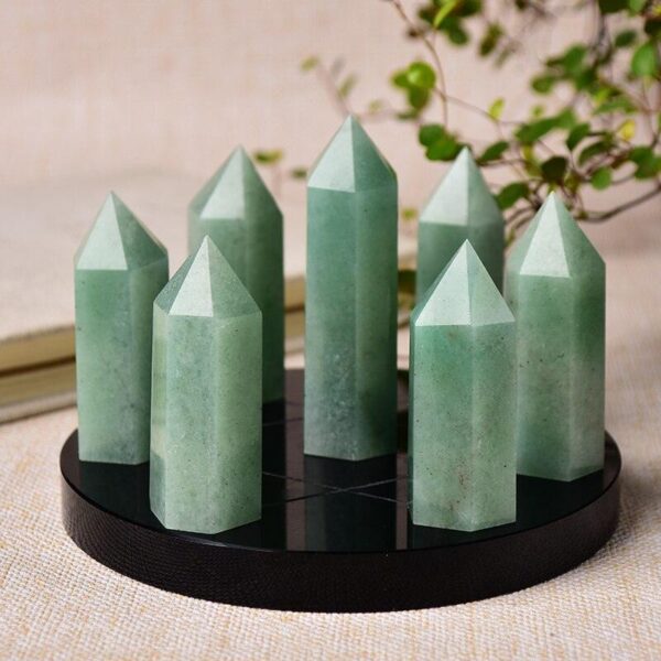 1set Seven Star Plate Natural Crystal Point Healing Stone Chakra Reiki Energy Stone Magic Obelisk 12cm Pedestal Home Decor - Avsso