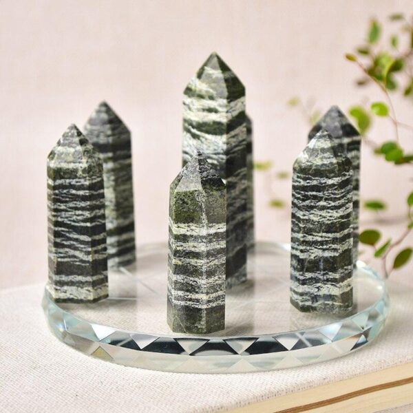 1set Seven Star Plate Natural Crystal Point Healing Stone Chakra Reiki Energy Stone Magic Obelisk 12cm Pedestal Home Decor - Avsso