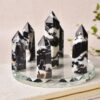 1set Seven Star Plate Natural Crystal Point Healing Stone Chakra Reiki Energy Stone Magic Obelisk 12cm Pedestal Home Decor - Avsso