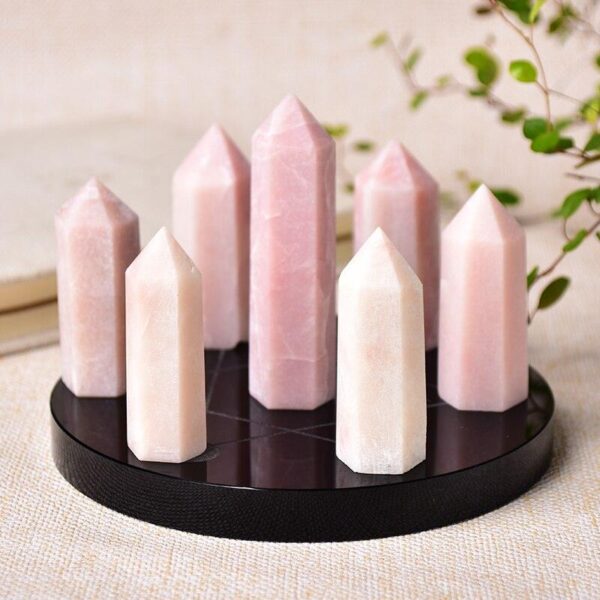 1set Seven Star Plate Natural Crystal Point Healing Stone Chakra Reiki Energy Stone Magic Obelisk 12cm Pedestal Home Decor - Avsso