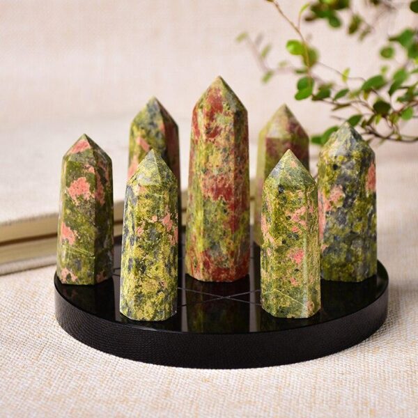 1set Seven Star Plate Natural Crystal Point Healing Stone Chakra Reiki Energy Stone Magic Obelisk 12cm Pedestal Home Decor - Avsso