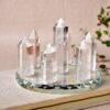 1set Seven Star Plate Natural Crystal Point Healing Stone Chakra Reiki Energy Stone Magic Obelisk 12cm Pedestal Home Decor - Avsso