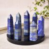 1set Seven Star Plate Natural Crystal Point Healing Stone Chakra Reiki Energy Stone Magic Obelisk 12cm Pedestal Home Decor - Avsso