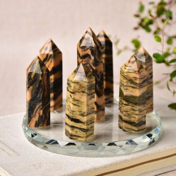 1set Seven Star Plate Natural Crystal Point Healing Stone Chakra Reiki Energy Stone Magic Obelisk 12cm Pedestal Home Decor - Avsso