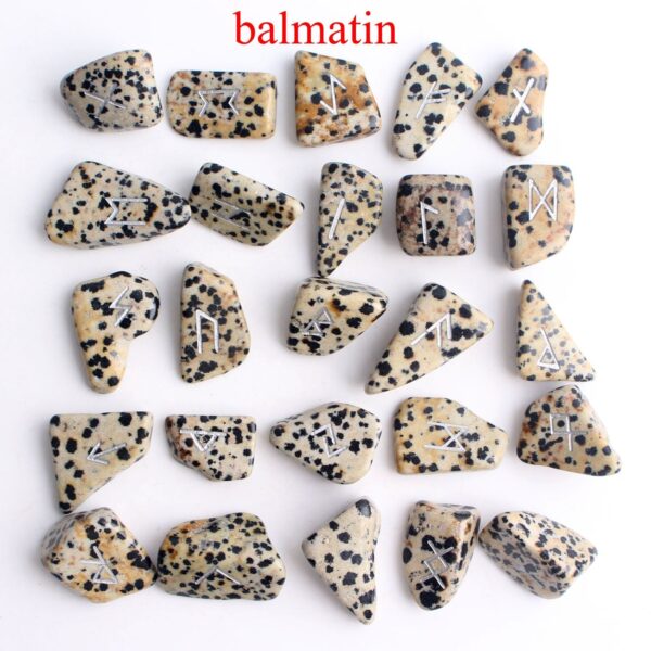 Crystal Set~25Pcs Natural Balmatin Crystal Rune Set Runes Stone Irregular Divination Fortune-telling  Healing Meditation Gift Collection