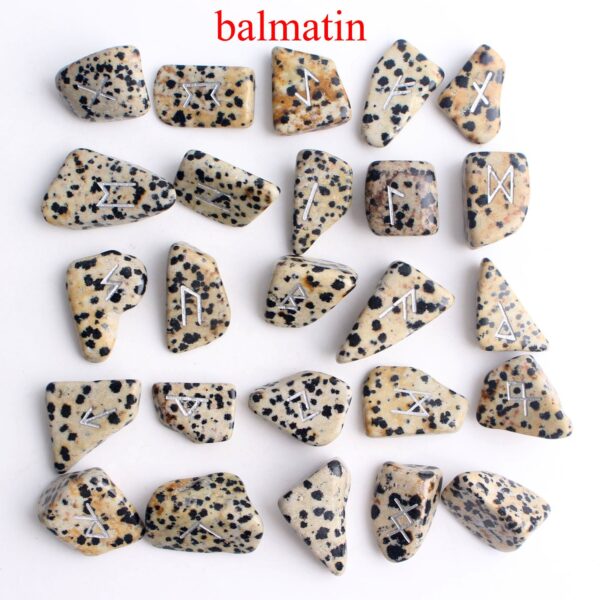 Crystal Set~25Pcs Natural Balmatin Crystal Rune Set Runes Stone Irregular Divination Fortune-telling  Healing Meditation Gift Collection