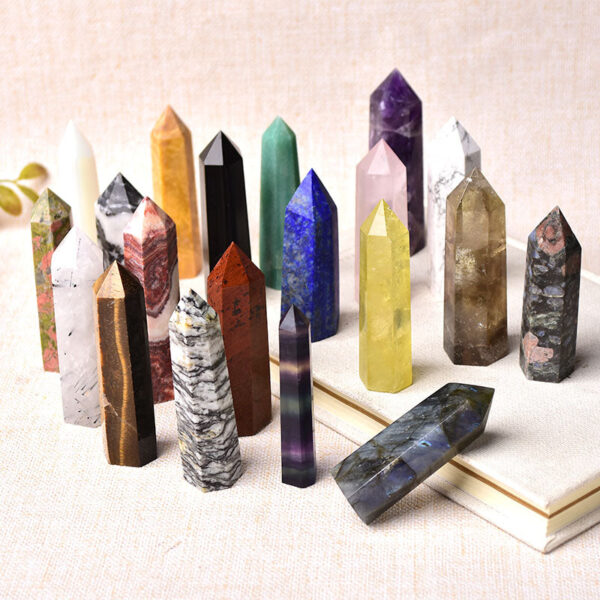 Crystal Point~26 Color Natural Stones Crystal Point~ Wand Amethyst Rose Quartz Healing Stone Energy Ore Mineral Crafts Home Decoration 1PC
