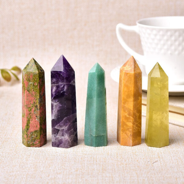 Crystal Point~26 Color Natural Stones Crystal Point~ Wand Amethyst Rose Quartz Healing Stone Energy Ore Mineral Crafts Home Decoration 1PC