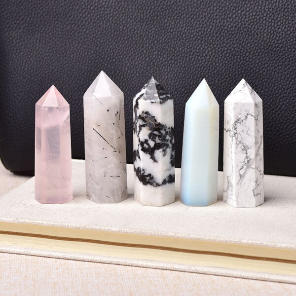 Crystal Point~26 Color Natural Stones Crystal Point~ Wand Amethyst Rose Quartz Healing Stone Energy Ore Mineral Crafts Home Decoration 1PC